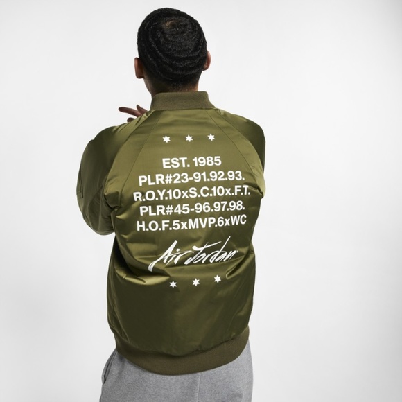 Air Jordan GOAT J-1 Bomber Jacket Olive Small - Picture 4 of 8